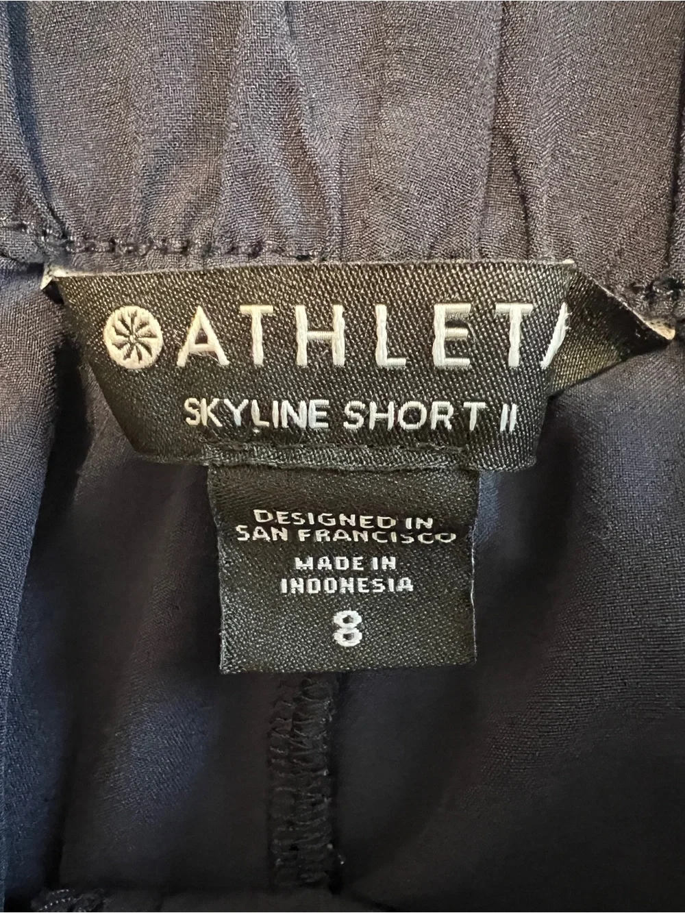 Athleta Skyline Short II Navy Blue Tie-Belt Nautical Preppy Casual- 8 - Picture 4 of 7